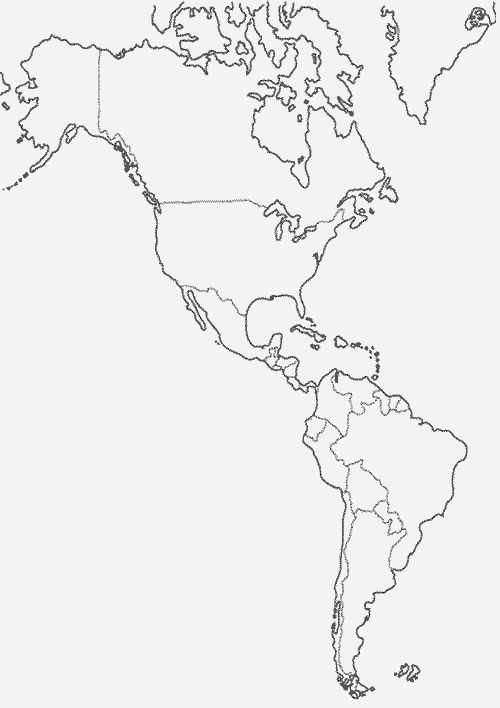 Mapa politico mudo de america para imprimir en a4, masquelibros